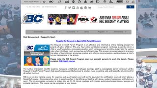 Respect in Sport Parent Program - BC Hockey