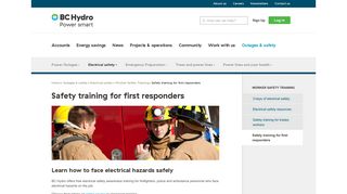 Safety training for first responders - BC Hydro