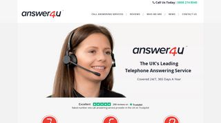The UK's Leading Telephone Answering Service | Answer4u