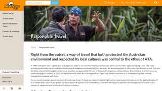 Responsible travel | Responsible travel - Adventure Tours Australia