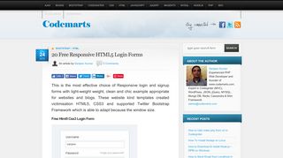 20 Free Responsive HTML5 Login Forms