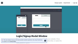 CSS and JavaScript Login/Signup modal window | CodyHouse