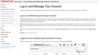 Log In and Manage Your Account · Oracle Responsys Mobile App ...