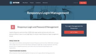Responsys Login Management - Team Password Manager - Bitium