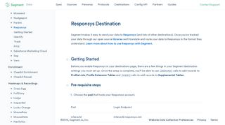 Responsys Destination Documentation - Segment