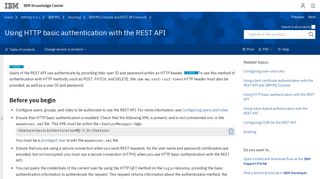 Using HTTP basic authentication with the REST API - IBM