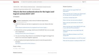 What is the best authentication for the login (and logout) system ...