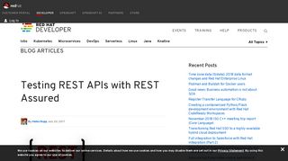 Testing REST APIs with REST Assured - RHD Blog - Red Hat Developer
