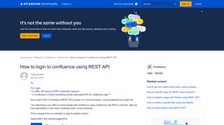 How to login to confluence using REST API - Atlassian Community
