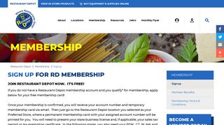 Membership - Signup | Restaurant Depot