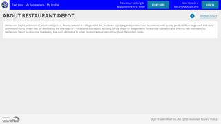 About Restaurant Depot - talentReef Applicant Portal