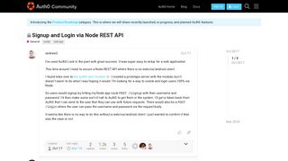 Signup and Login via Node REST API - Auth0 Community