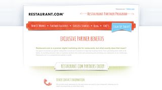 Partner Benefits - Restaurant.com - New diners. More money. No Risk.