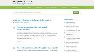 Restaurant Owner Information – Restaurant.com Frequently Asked ...