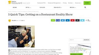 5 Quick Tips: Getting on a Restaurant Reality Show - Upserve