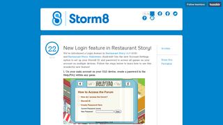Storm8 — New Login feature in Restaurant Story!