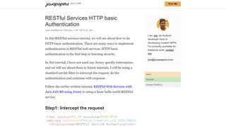 Download the RESTful Services Example Authentication Project