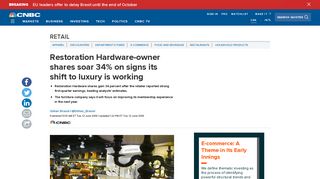 Restoration Hardware owner shares soar after it raises profit forecast