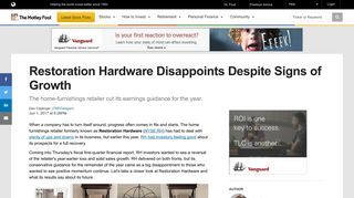 Restoration Hardware Disappoints Despite Signs of Growth -- The ...