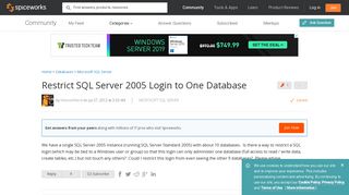 [SOLVED] Restrict SQL Server 2005 Login to One Database ...