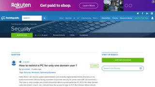 How to restrict a PC for only one domain user ? - TechRepublic