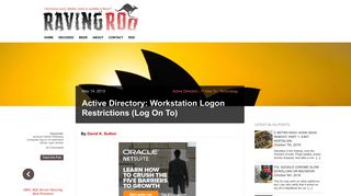 Active Directory: Workstation Logon Restrictions (Log On To)