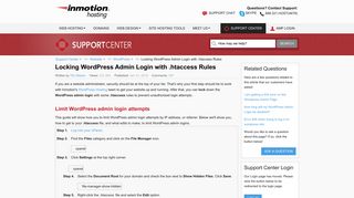Locking WordPress Admin Login with .htaccess Rules | InMotion ...