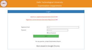 Delhi Technological University | Examination Branch