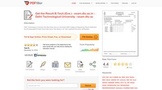 exam dtu ac Result B.Tech.(Eve.) - exam.dtu.ac.in - Delhi ... - PDFfiller