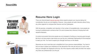 Resume Hero Login - Resort2Me