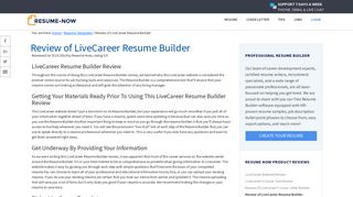 LiveCareer Resume Builder Review | LiveCareer Reviews | Resume ...