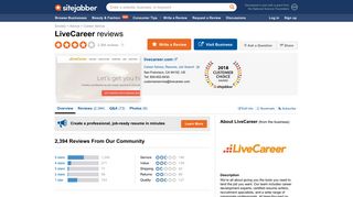 LiveCareer Reviews - 2,394 Reviews of Livecareer.com | Sitejabber