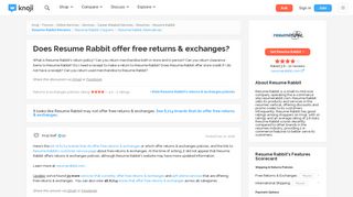 Does Resume Rabbit offer free returns & exchanges? — Knoji