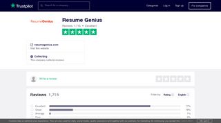 Resume Genius Reviews | Read Customer Service Reviews of ...