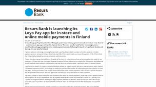 Resurs Bank is launching its Loyo Pay app for in-store and online ...