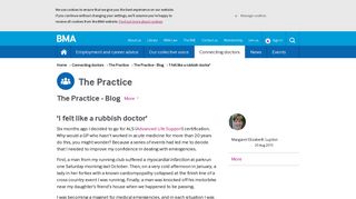 'I felt like a rubbish doctor' - The Practice - Blog - The Practice - BMA ...