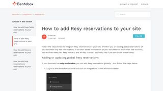 How to add Resy reservations to your site – BentoBox