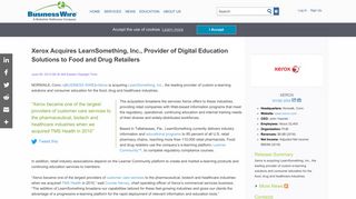 Xerox Acquires LearnSomething, Inc., Provider of Digital Education ...