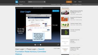 User Login 1. Press Login OpenID Foundation Retail ... - SlideShare