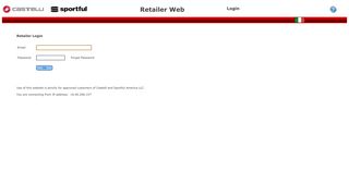 Castelli Sportful Retailer Web - Login