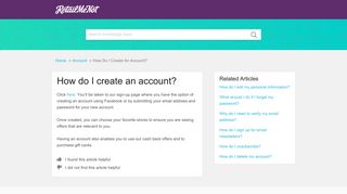 RetailMeNot | How do I create an account?