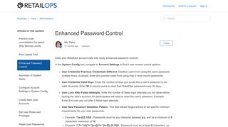Enhanced Password Control – RetailOps