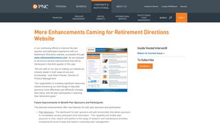 More Enhancements Coming for Retirement Directions Website | PNC