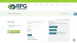 RPGFocus Retirement Account Login for Plan ... - RPG Consultants