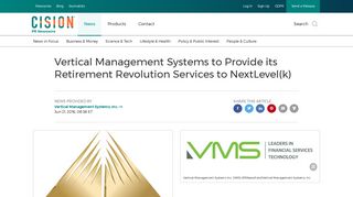 Vertical Management Systems to Provide its Retirement Revolution ...