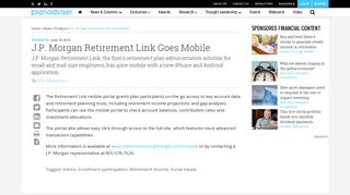 J.P. Morgan Retirement Link Goes Mobile | PLANADVISER