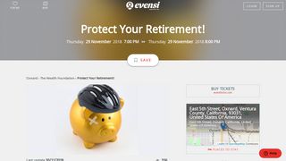 Protect Your Retirement! Vista - 13 NOV 2018 - Evensi