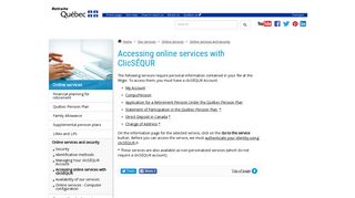 Retraite Québec - Accessing online services with clicSÉQUR