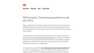 RETS Access: Time-saving questions to ask your MLS - Patrick Pohler