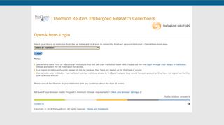 Thomson Reuters Embargoed Research Collection - Sign in to ProQuest